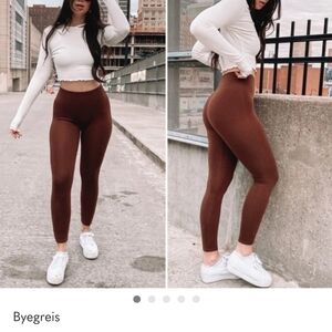 Byegreis Women's Brown Allie Leggings